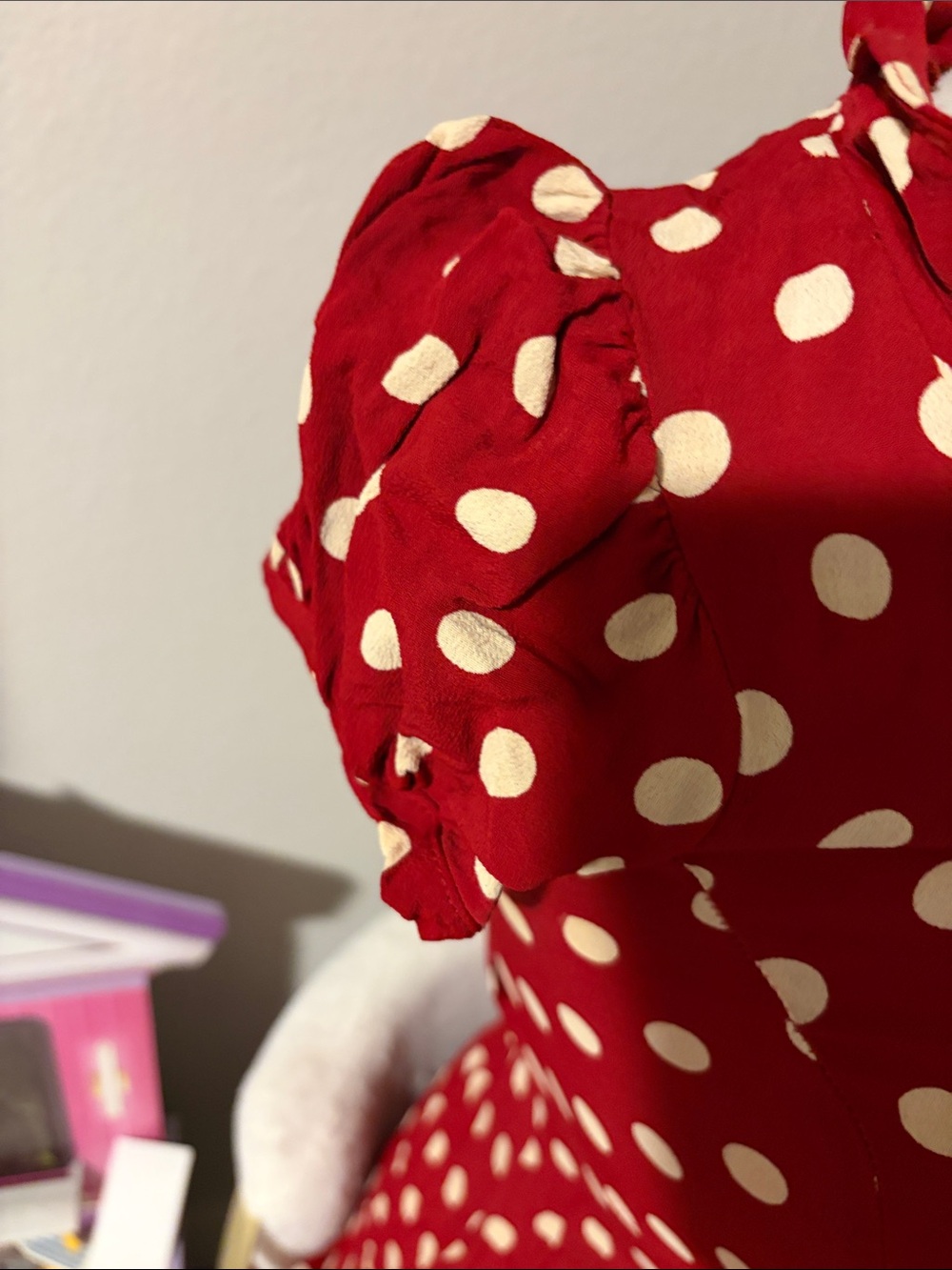 Betsey Johnson Red and White Polka Dot Fit-and-Flare Dress - Picture 2 of 9